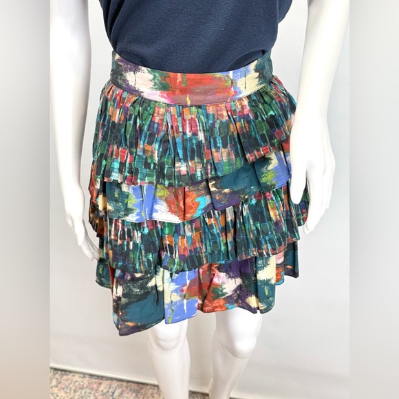 ALLISON NY Green and Blue Mini layered Bubble Skirt size M. - Picture 7 of 10